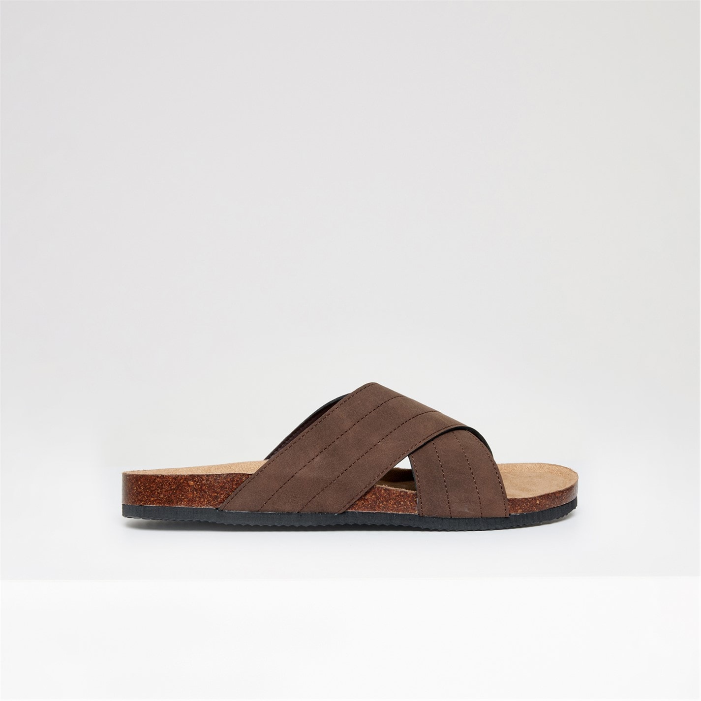 Threadbare Chocolate 8247592 Faux Suede Cross Strap Sandals - 4
