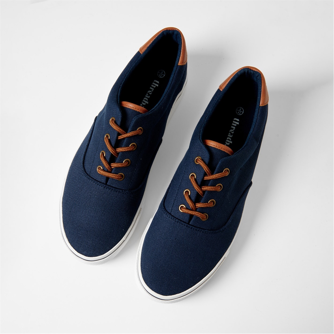 Tenisky Threadbare Navy 3990482 Men's Lace-Up Canvas Low-Top Trainers - 1