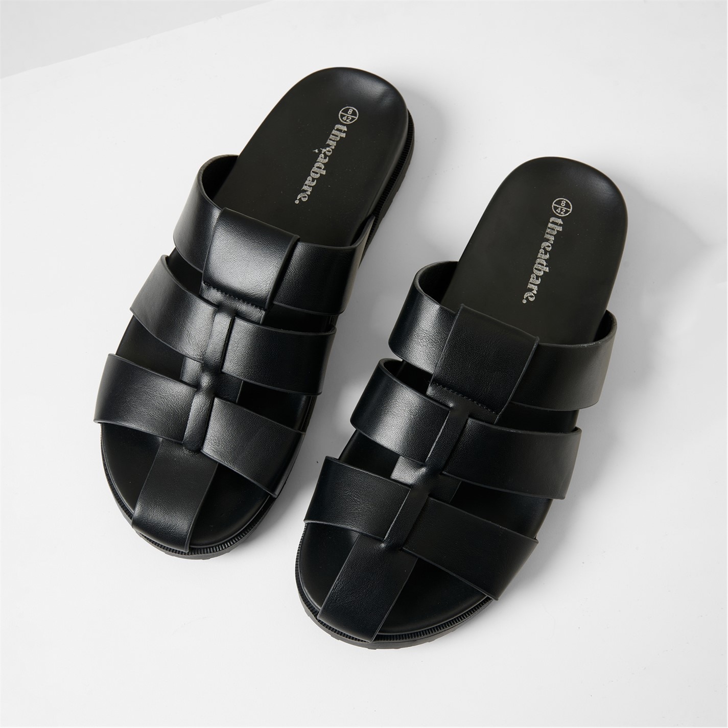 Threadbare Black 3404389 Gladiator Slip-On Sandals - 4