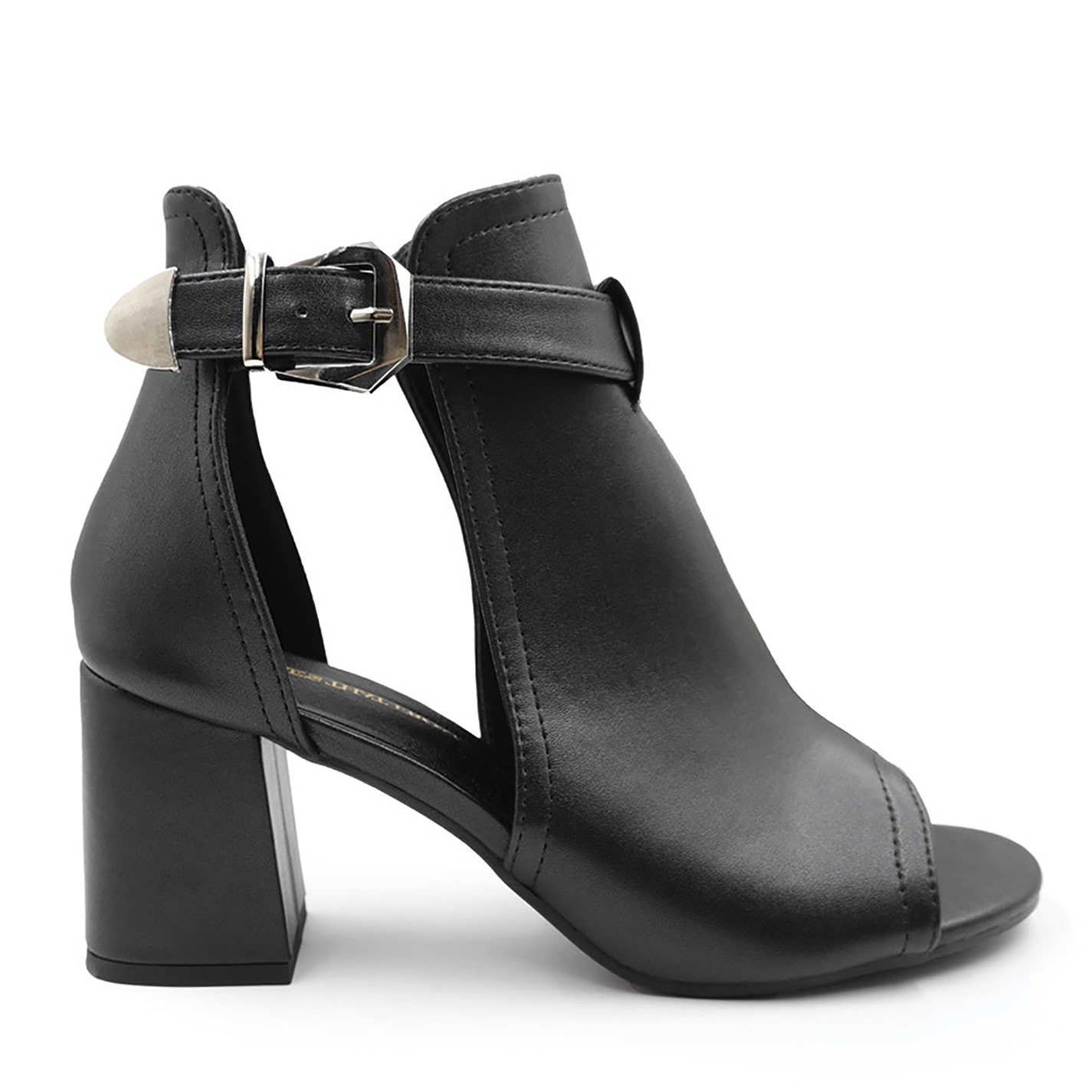 Where’s That From Black Pu Lisa Open Toe Block Heels - 3