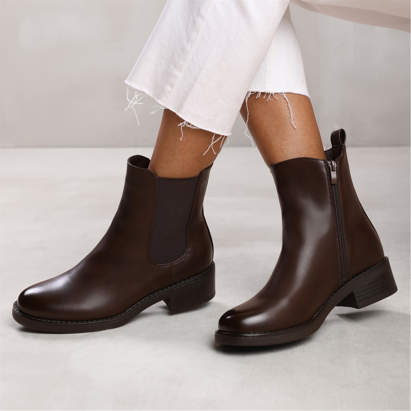 Where’s That From Olivia Wide Fit Ankle Boot With Elastic Panel And - 2