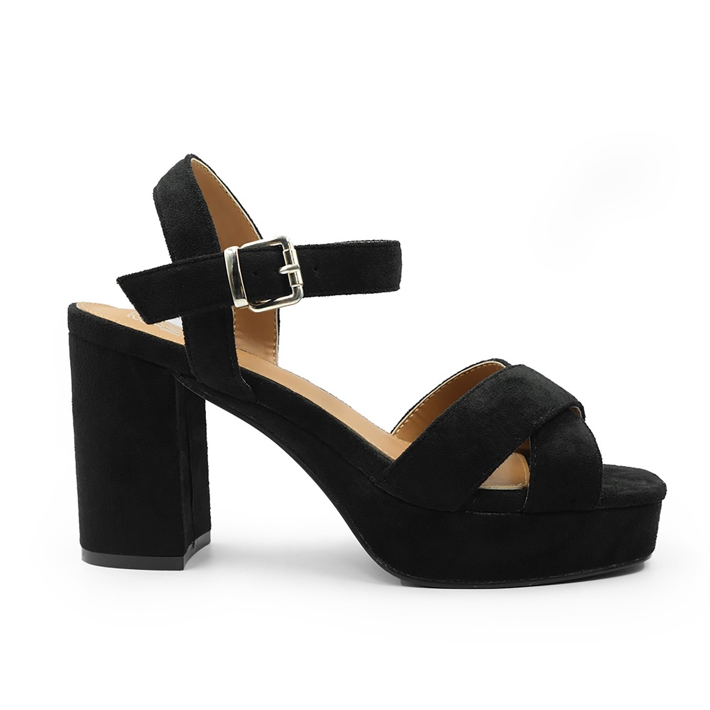 Where’s That From Marcia Wide Fit Black Suede Platform Heels - 3