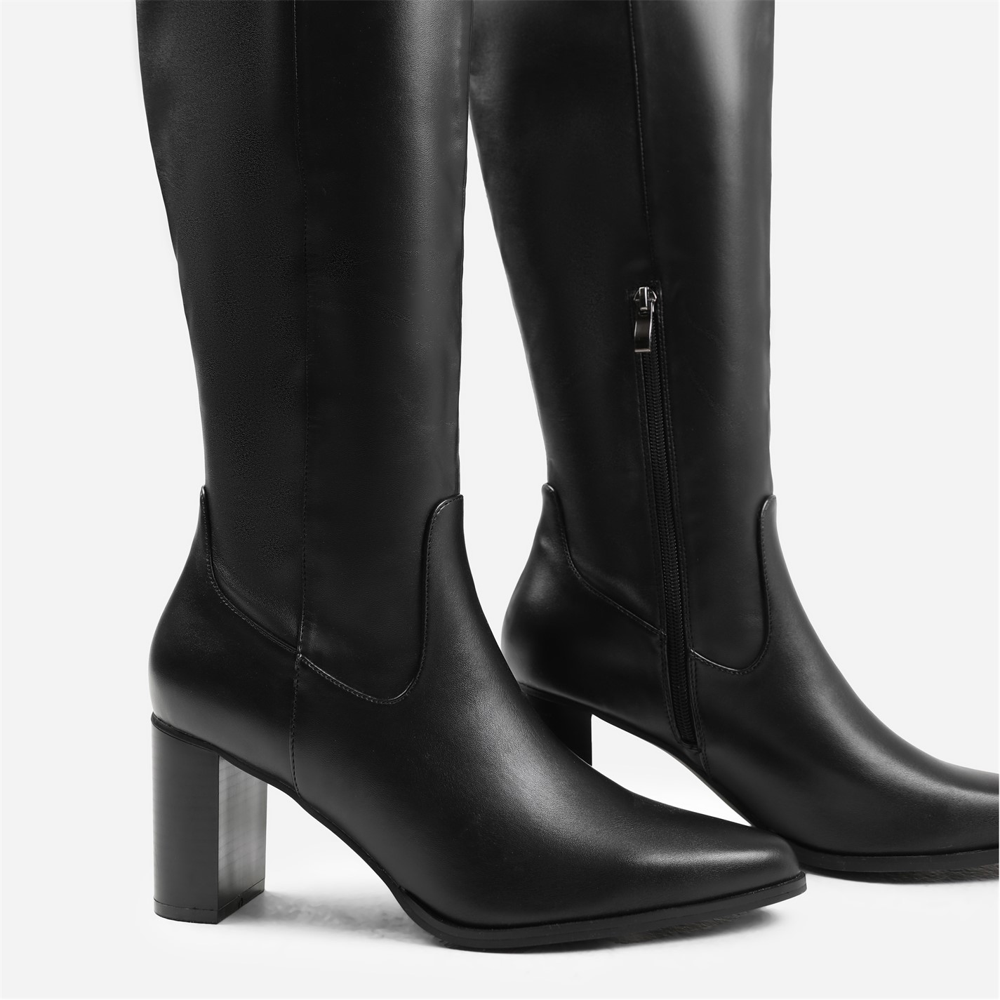 Where’s That From Hawthorn Block Heel Knee High Boots With Stitch De - 4