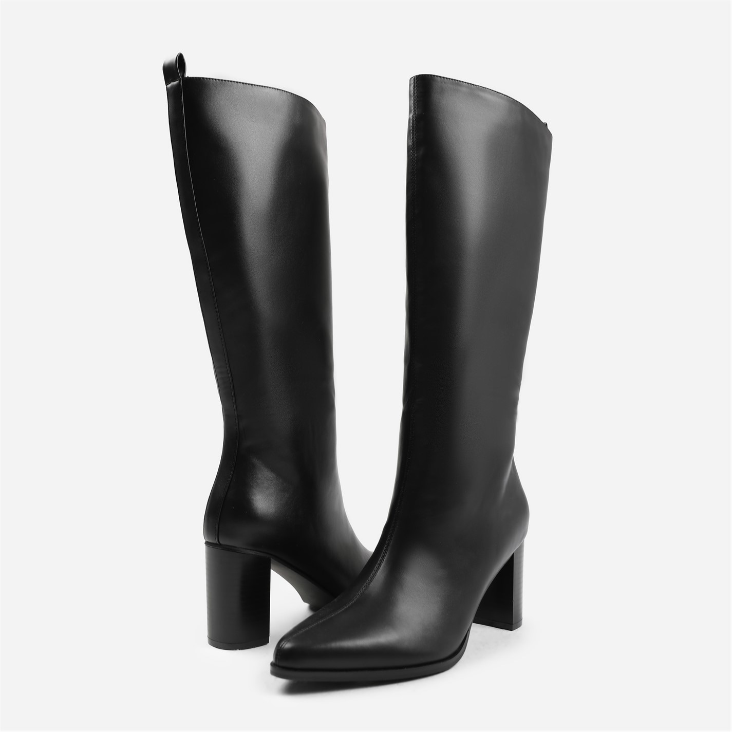 Where’s That From Elder Block Heel Knee High Boots With Side Zip In - 4
