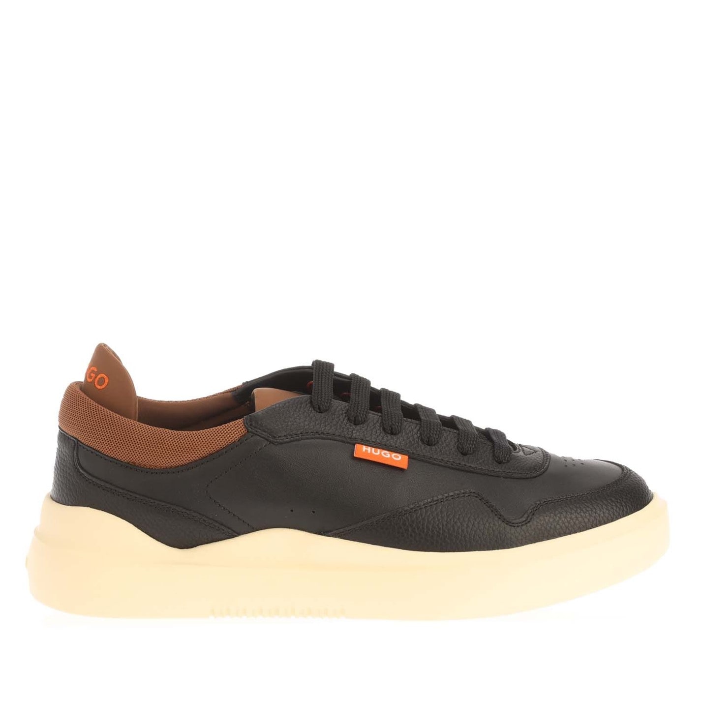 Tenisky Hugo Charcoal 1952613 Leather Lace Up Trainers - 1