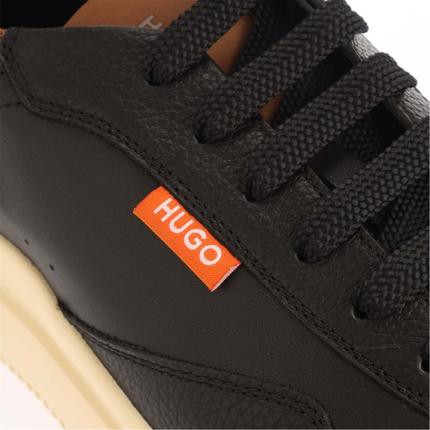Tenisky Hugo Charcoal 1952613 Leather Lace Up Trainers - 5