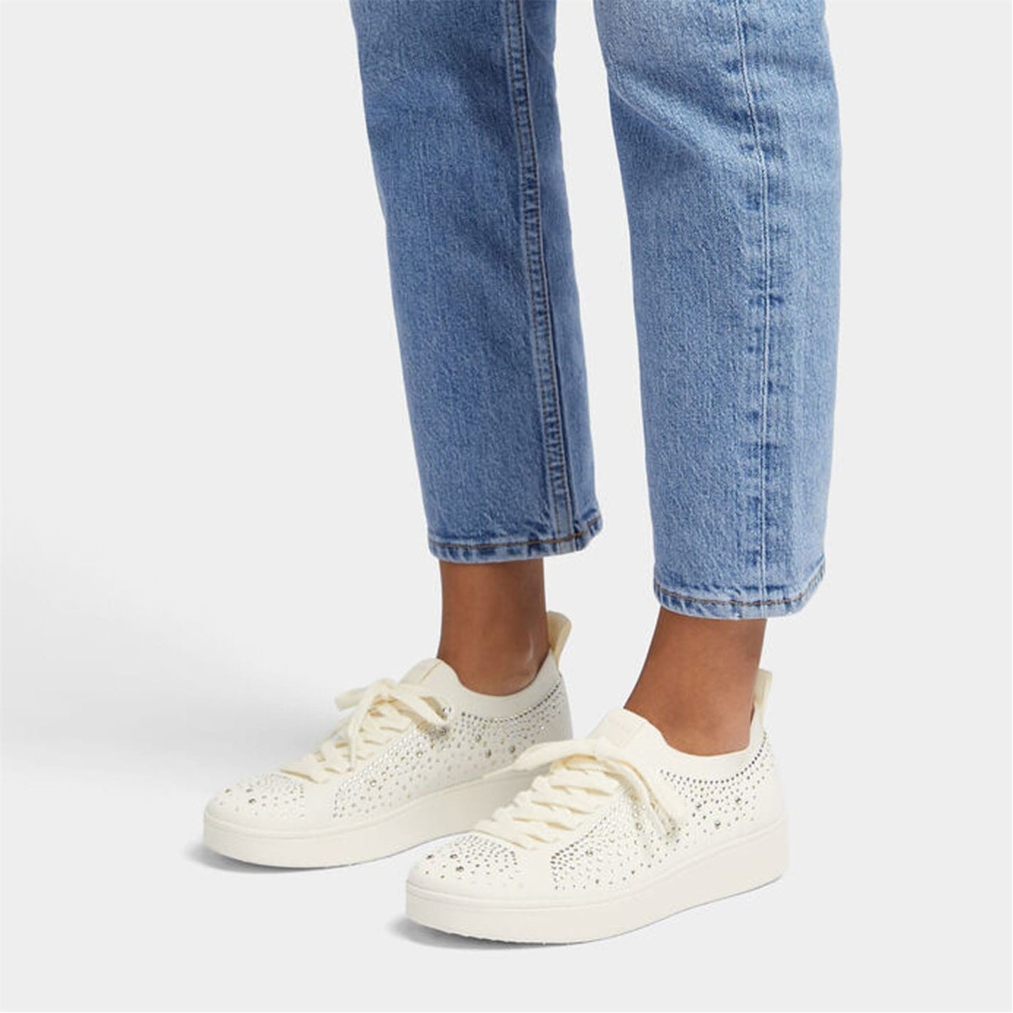 Tenisky Fitflop Beige 653990 Rally Ombre-Crystal Knit Trainers - 6