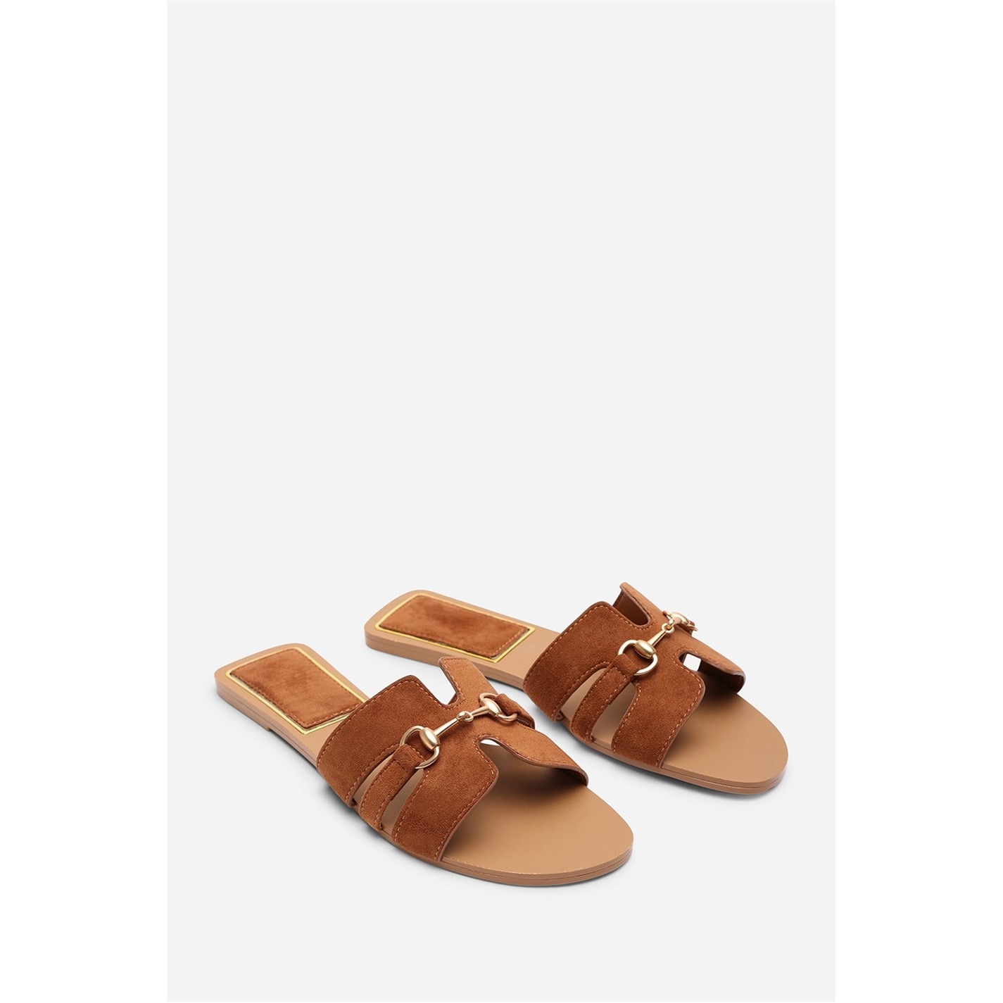 Wheres That From Tan 9363348 Dorina Embellished Wide Fit Tan Suede Slide On San - 3