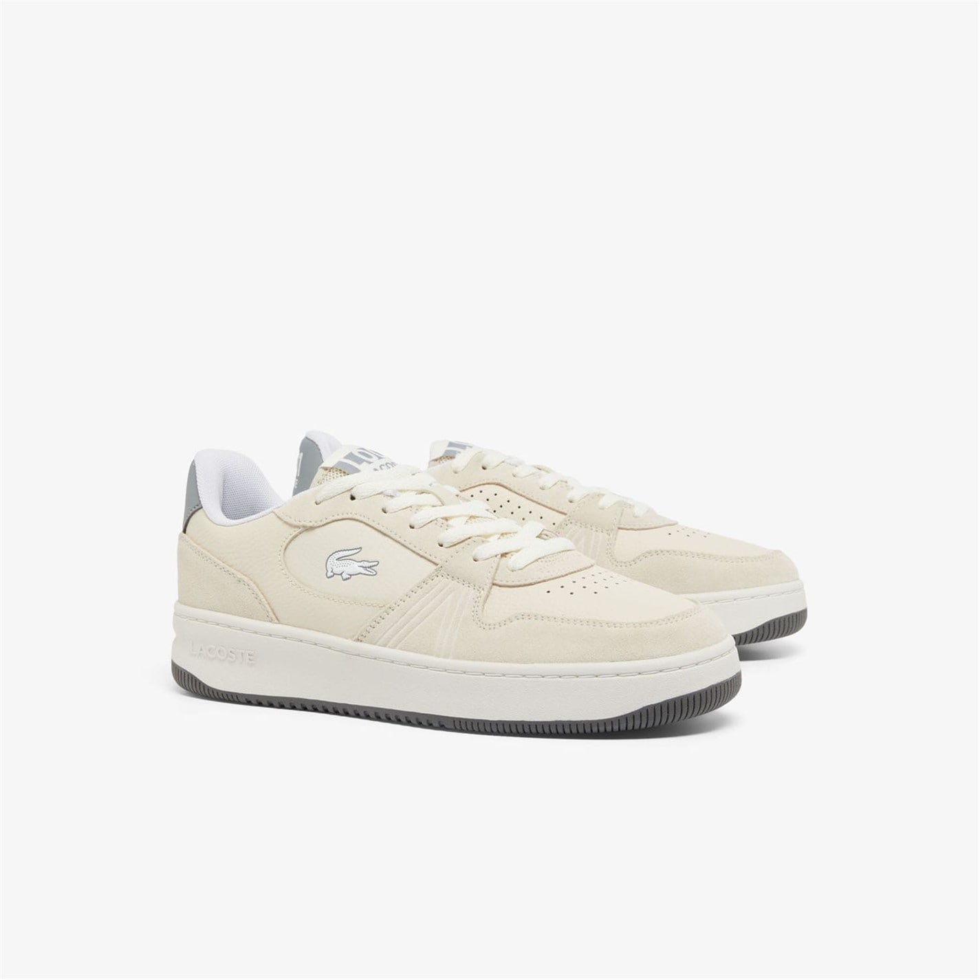 Tenisky Lacoste White Grey 281543 L001 Set Suede Trainers - 3