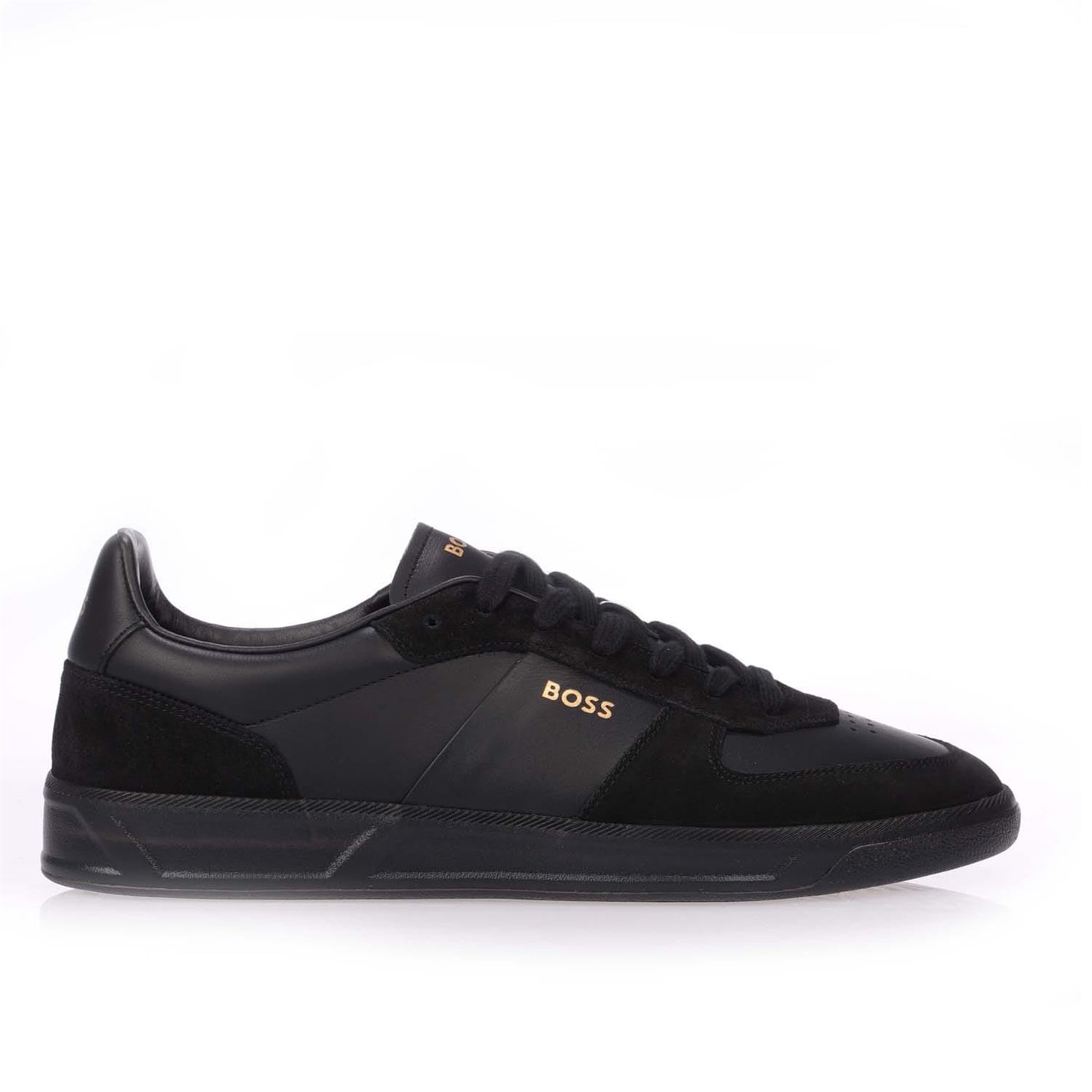 Tenisky Hugo Black 4253638 Men's Foil Print Branding Leather-Suede Trainers - 1