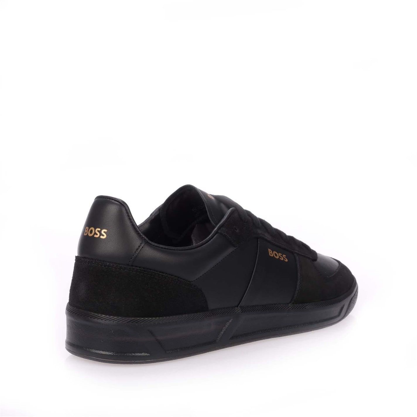 Tenisky Hugo Black 4253638 Men's Foil Print Branding Leather-Suede Trainers - 3