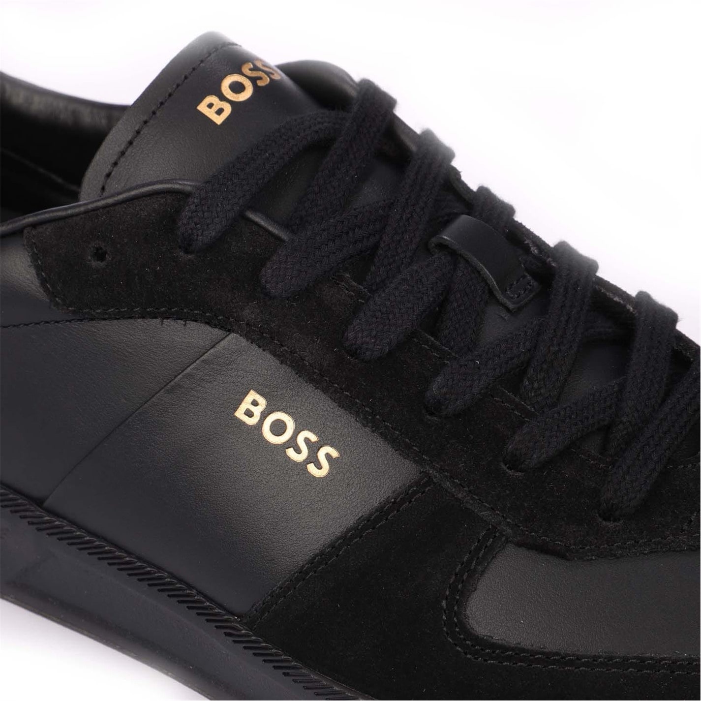 Tenisky Hugo Black 4253638 Men's Foil Print Branding Leather-Suede Trainers - 5