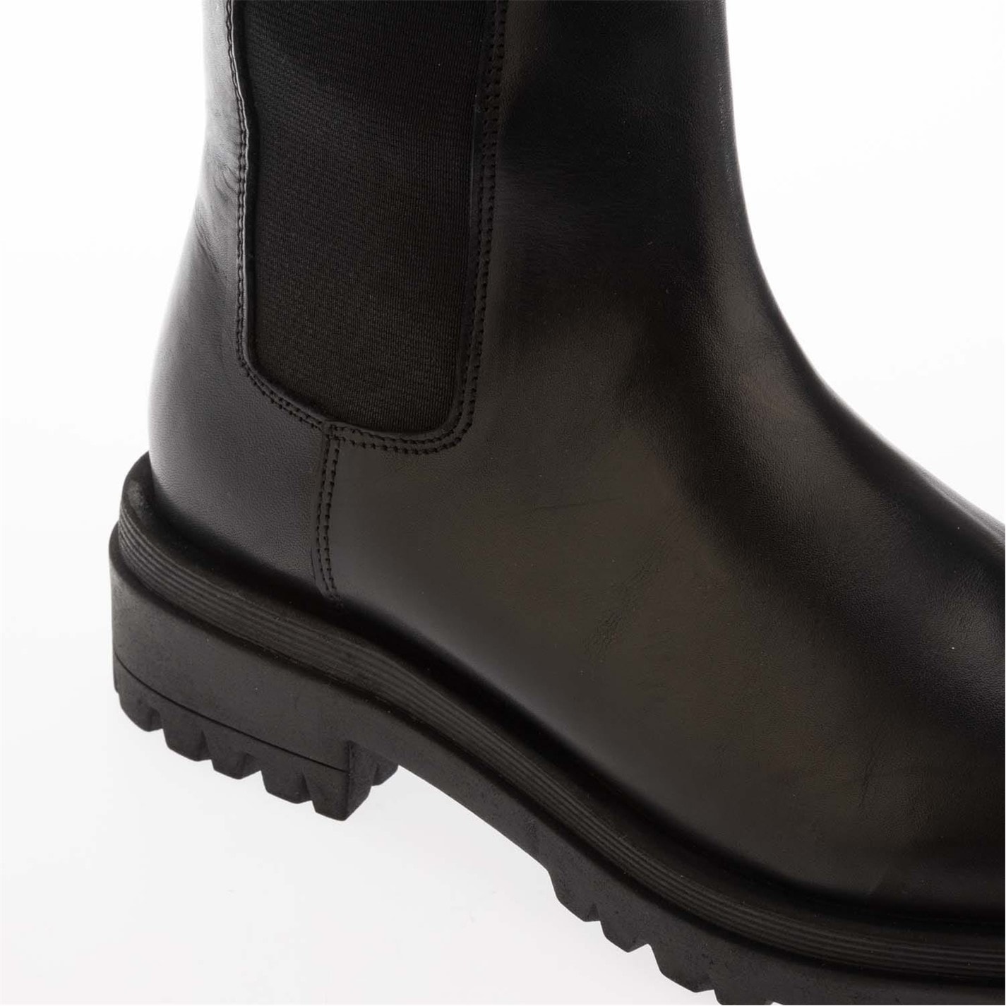 Topánky Dune London Black 1291996 Tenley Elasticated Leather Knee-High Boots - 5