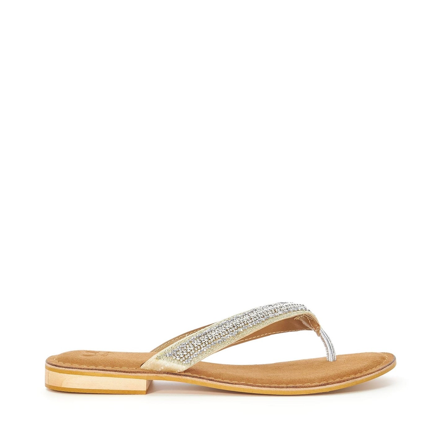 Dune London Tan 7502672 Labyrinth Beaded Toe Post Sandals - 1