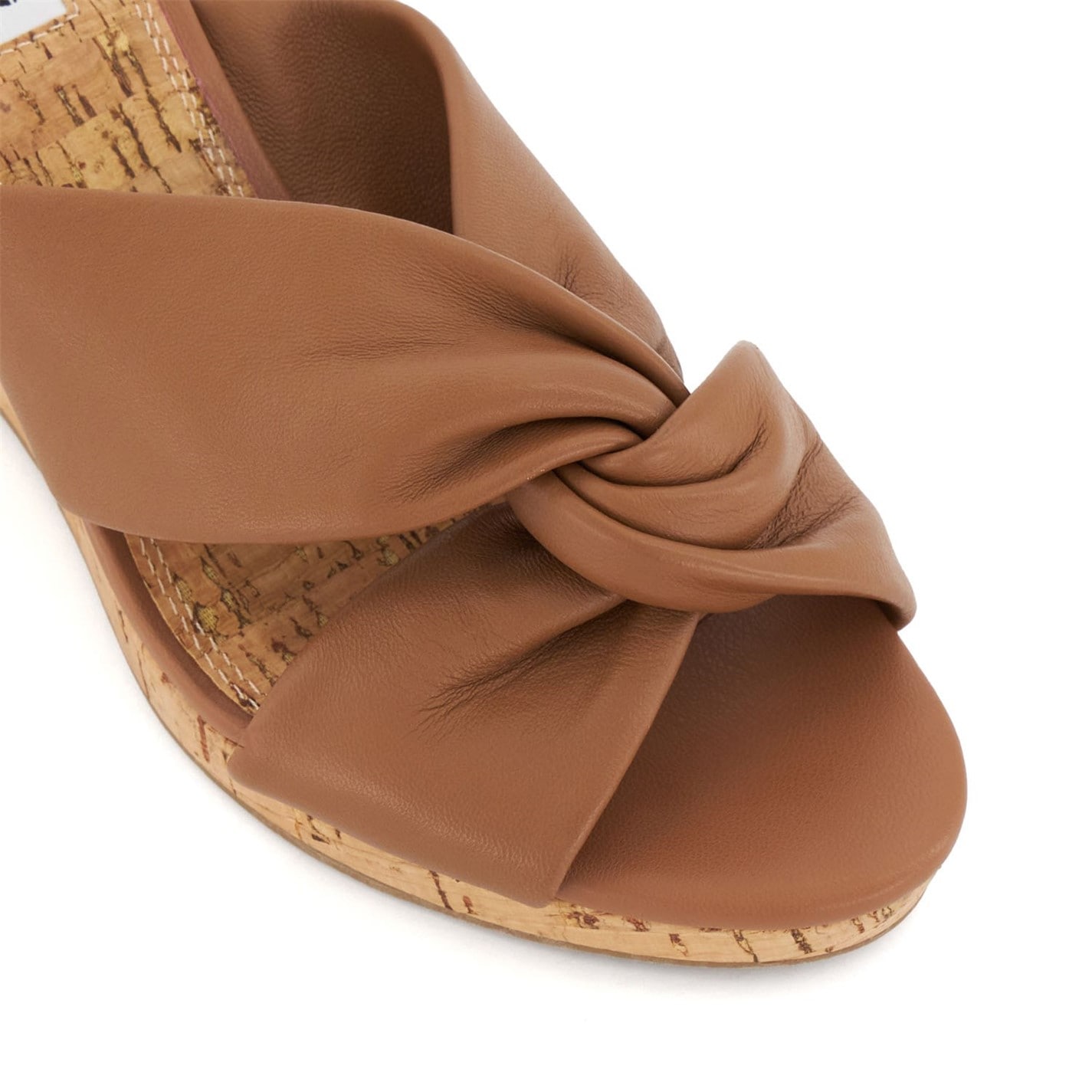 Dune London Tan 3317186 Kacee Twist Knot Wedge Mule Sandals - 4