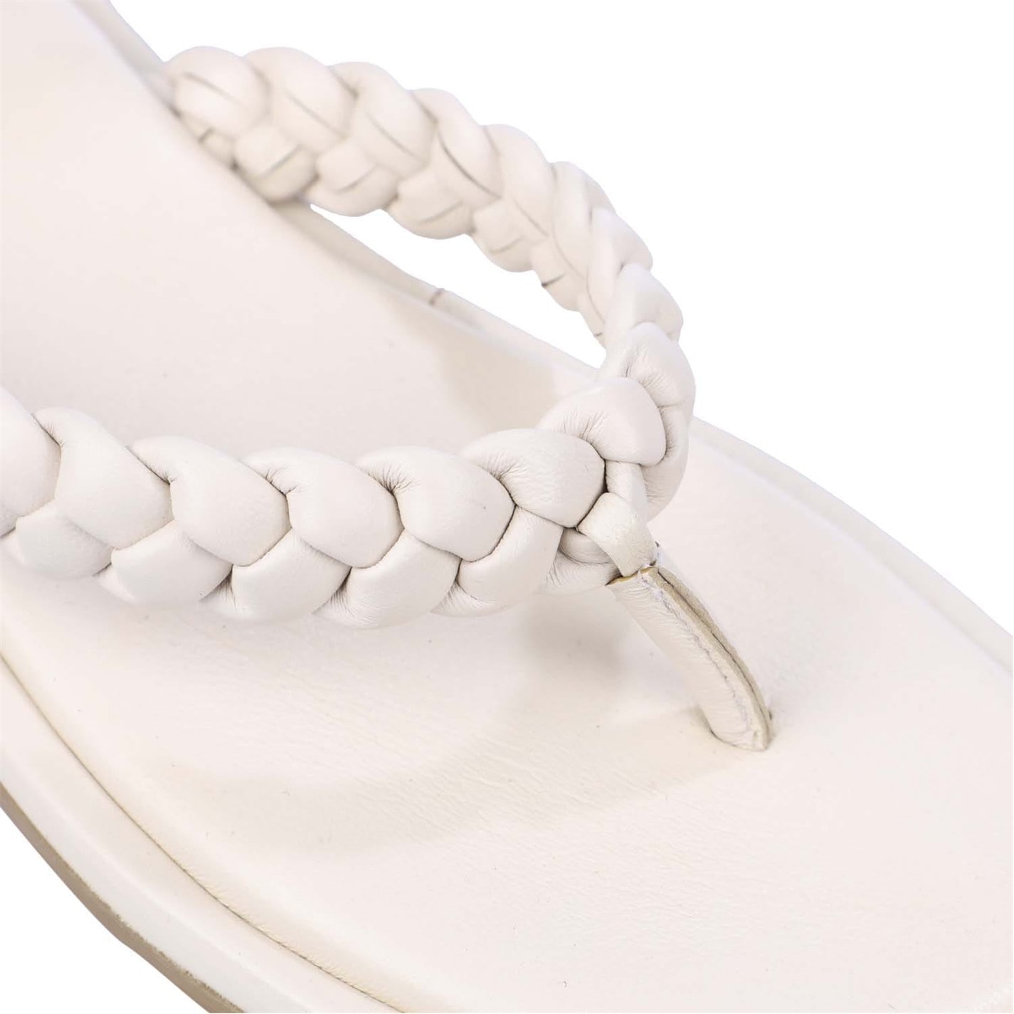 Dune London Ecru 1396145 Loxx Plait Toe Post Sandals - 5