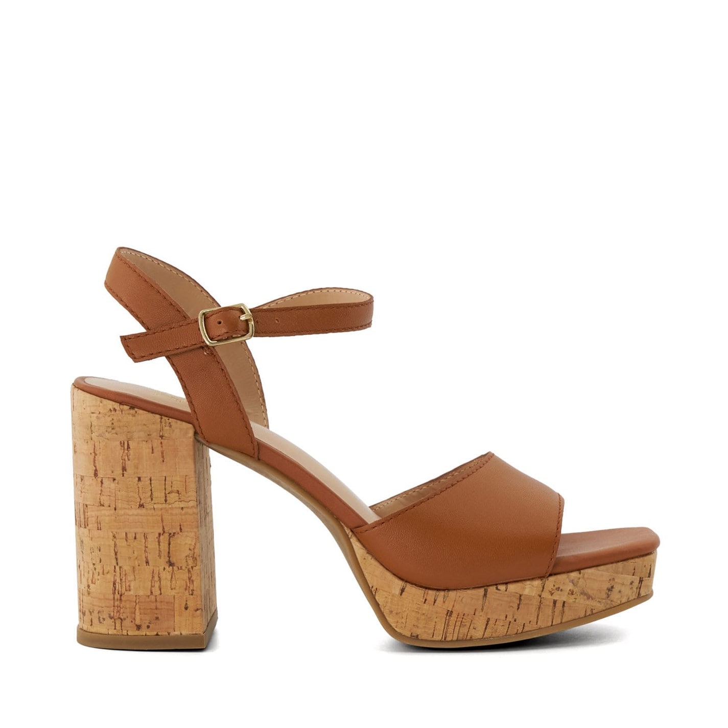 Dune London Tan 6911511 Jacuzzi Platform Block Heel Sandals - 1