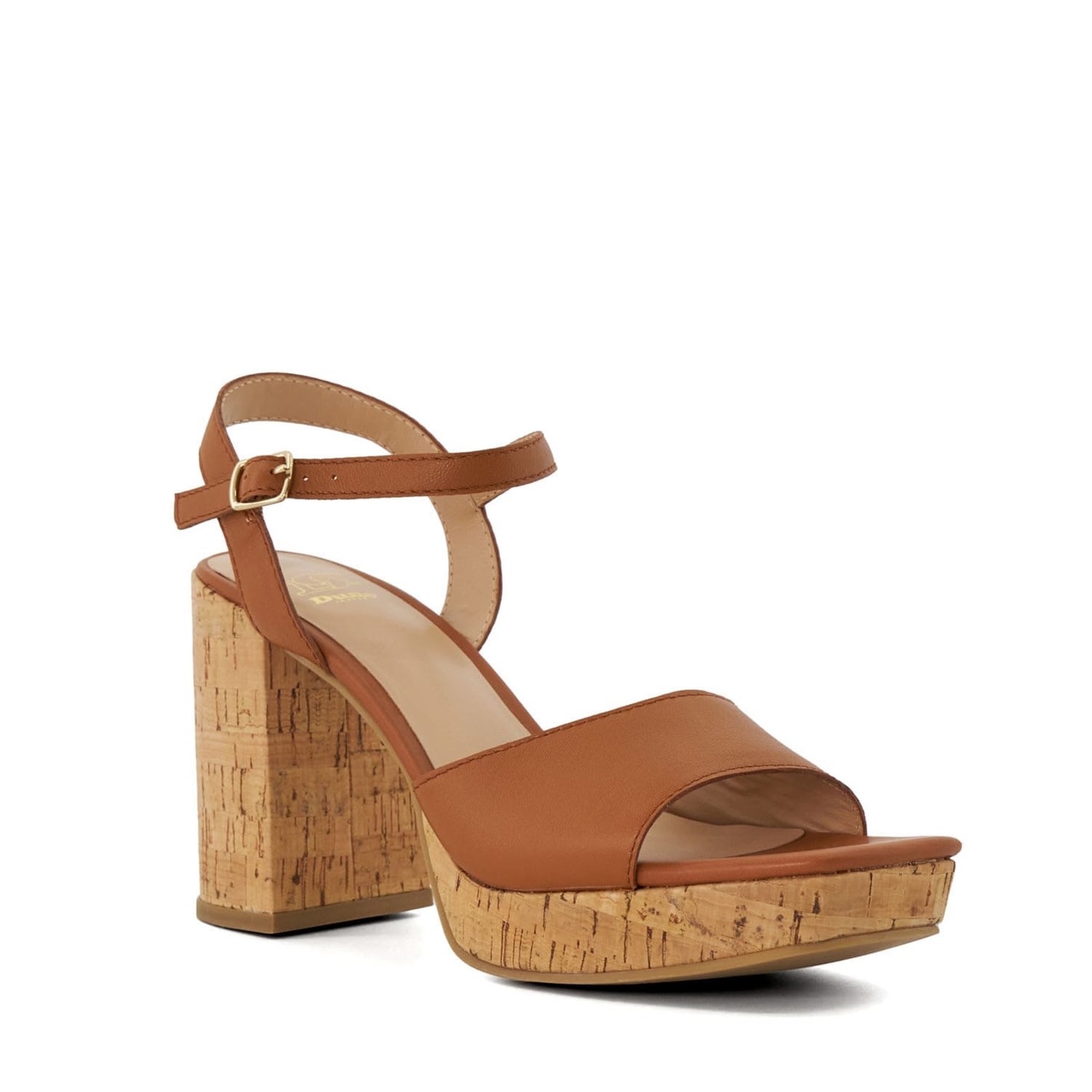 Dune London Tan 6911511 Jacuzzi Platform Block Heel Sandals - 2