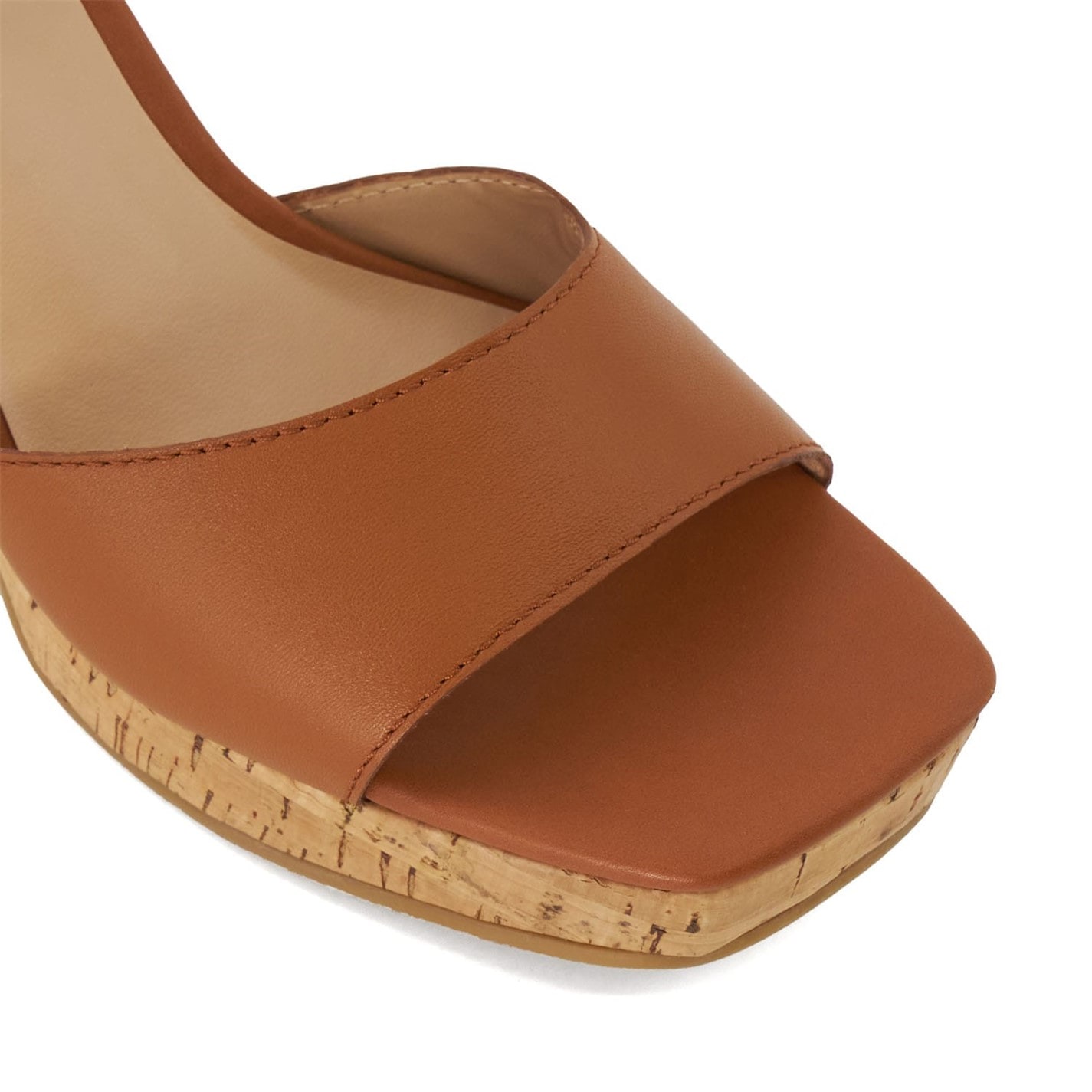 Dune London Tan 6911511 Jacuzzi Platform Block Heel Sandals - 4