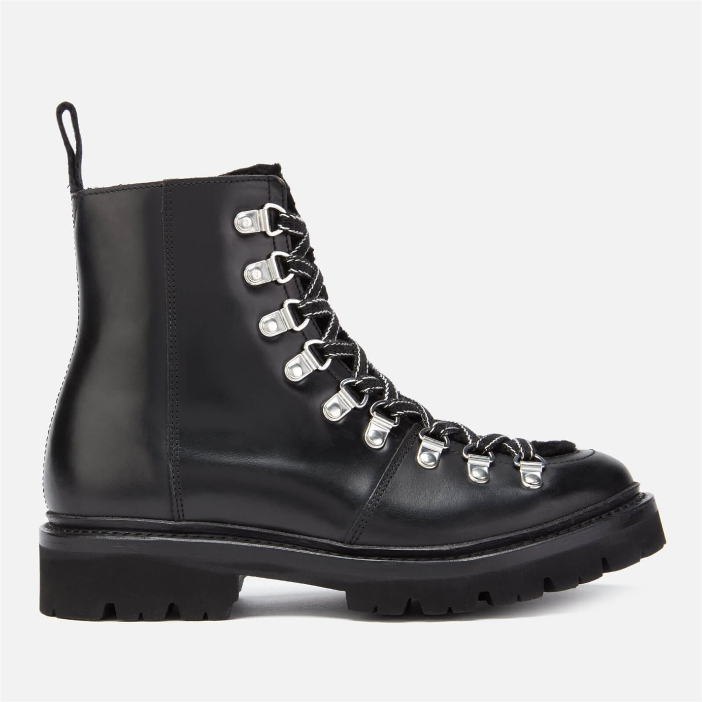 Boty Grenson Black 3298959 Nanette Leather/Shearling Hiking Style Boots - 1