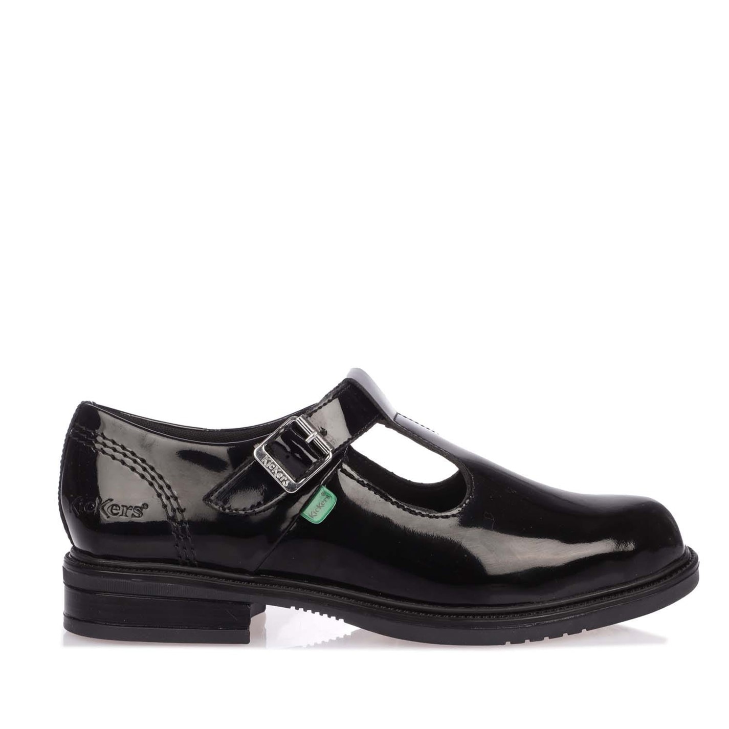 Tenisky Kickers Black 126725 Lach T-Bar Patent Shoe - 1