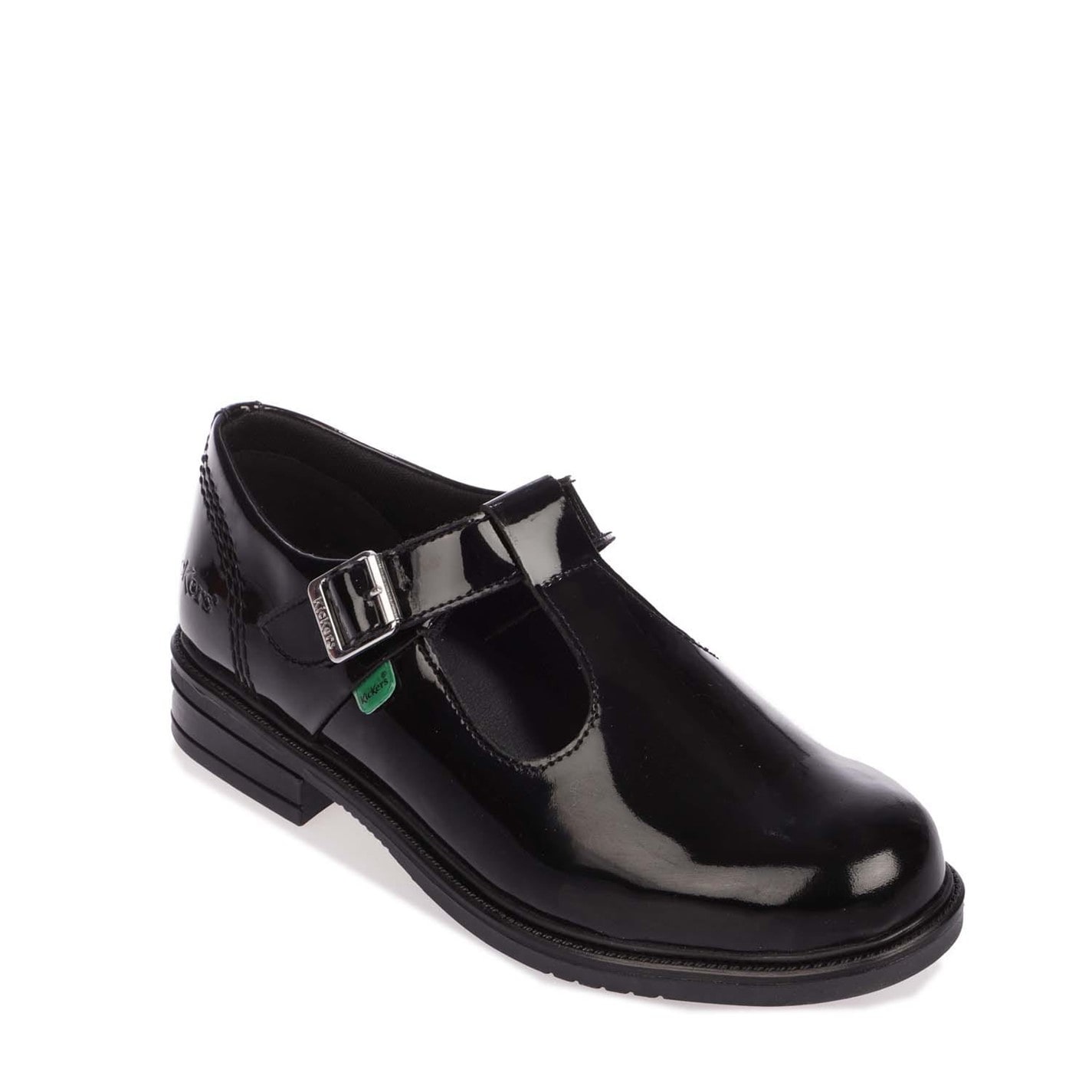 Tenisky Kickers Black 126725 Lach T-Bar Patent Shoe - 2