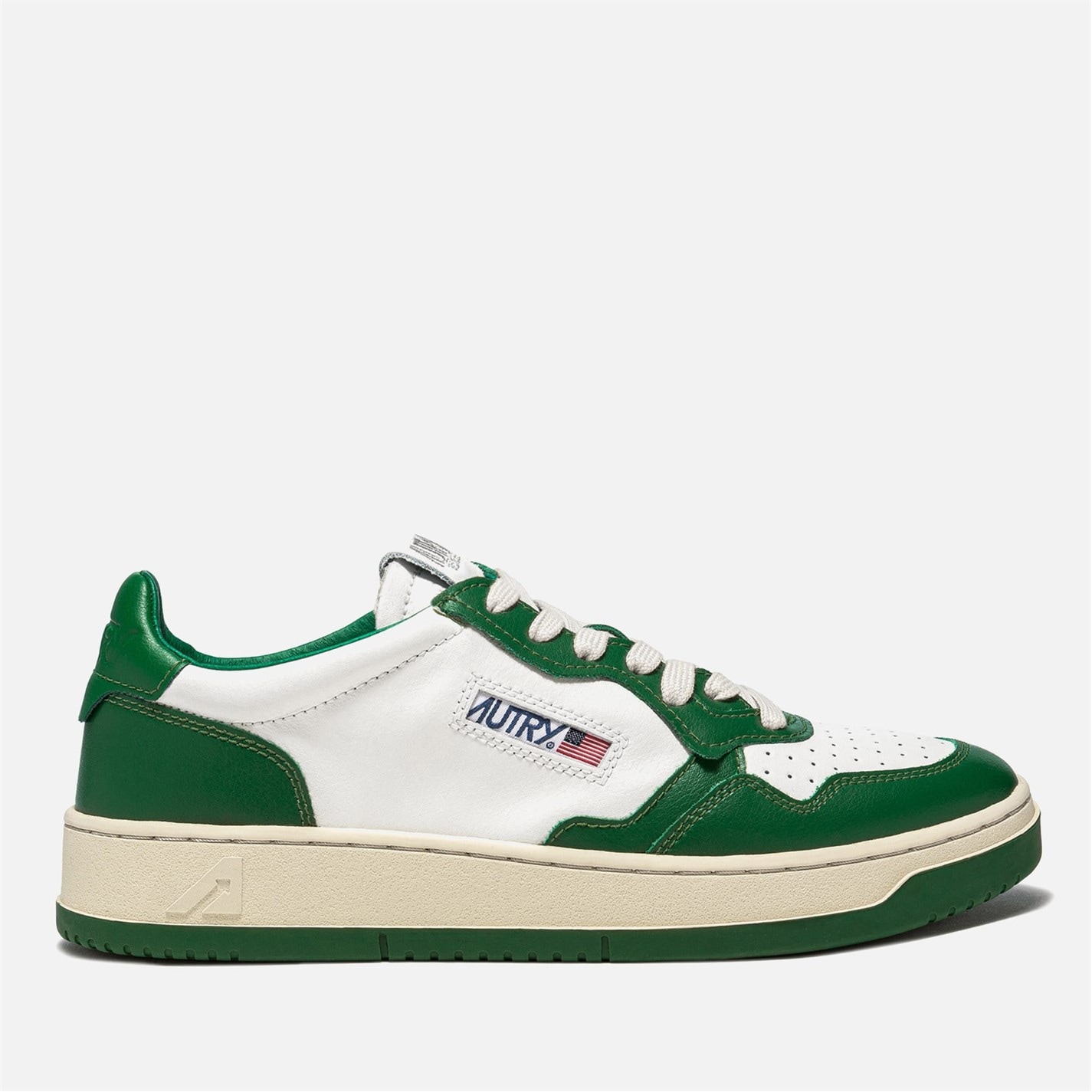 Tenisky Autry White Green 5919464 Bicolour Leather Court Trainers - 1