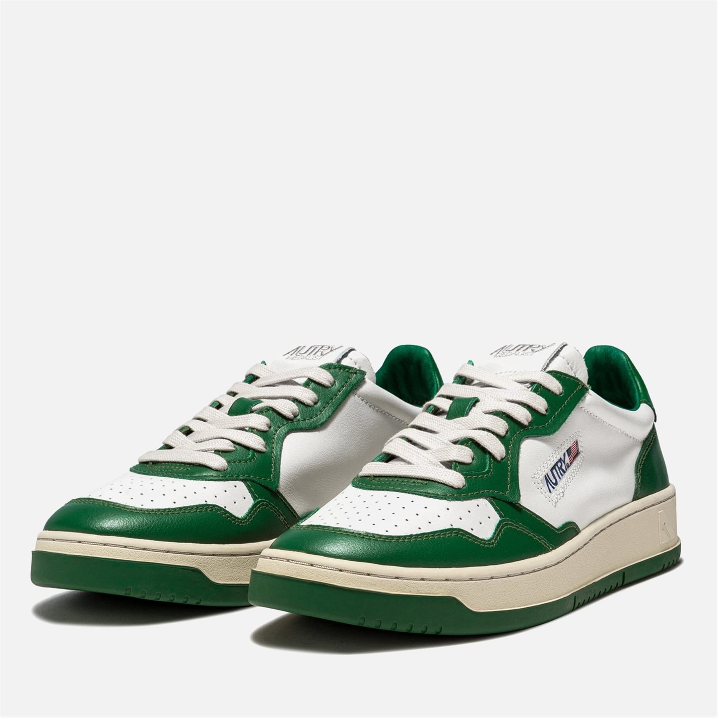 Tenisky Autry White Green 5919464 Bicolour Leather Court Trainers - 2