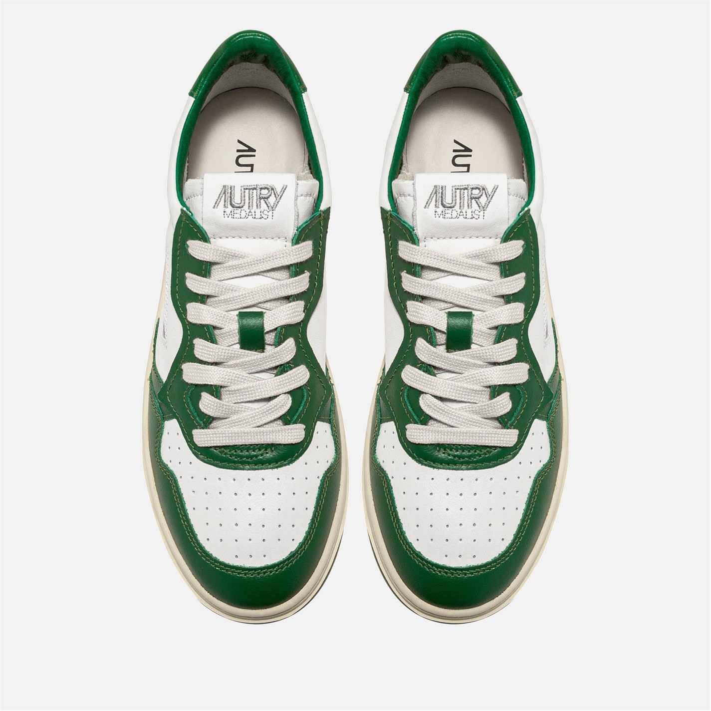 Tenisky Autry White Green 5919464 Bicolour Leather Court Trainers - 4