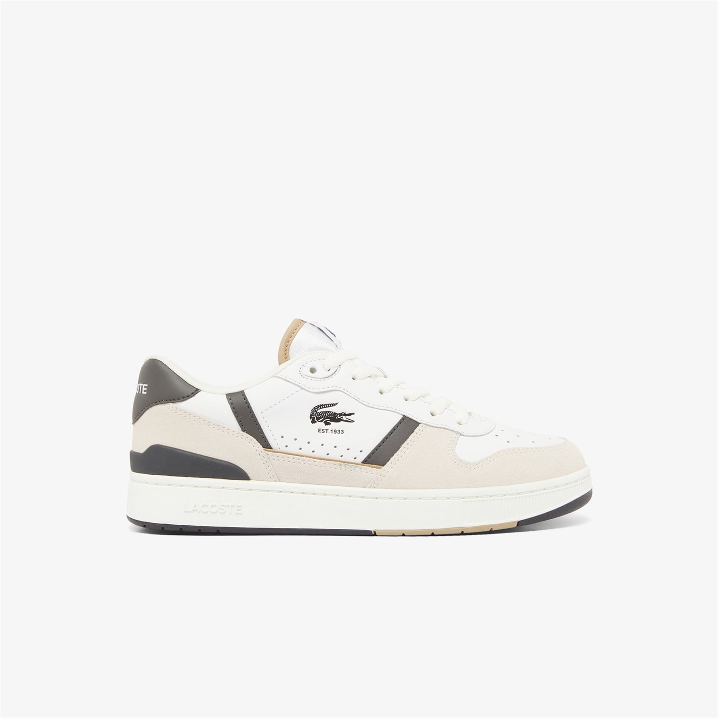 Tenisky Lacoste White Green 9267019 T-Clip Set Leather Court Trainers - 1