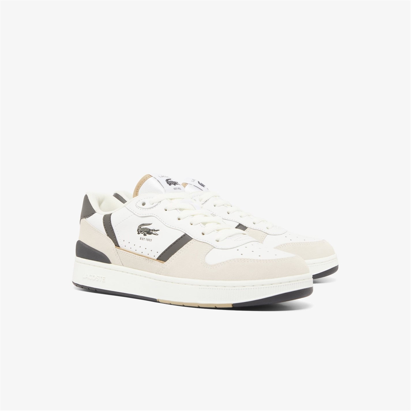 Tenisky Lacoste White Green 9267019 T-Clip Set Leather Court Trainers - 2