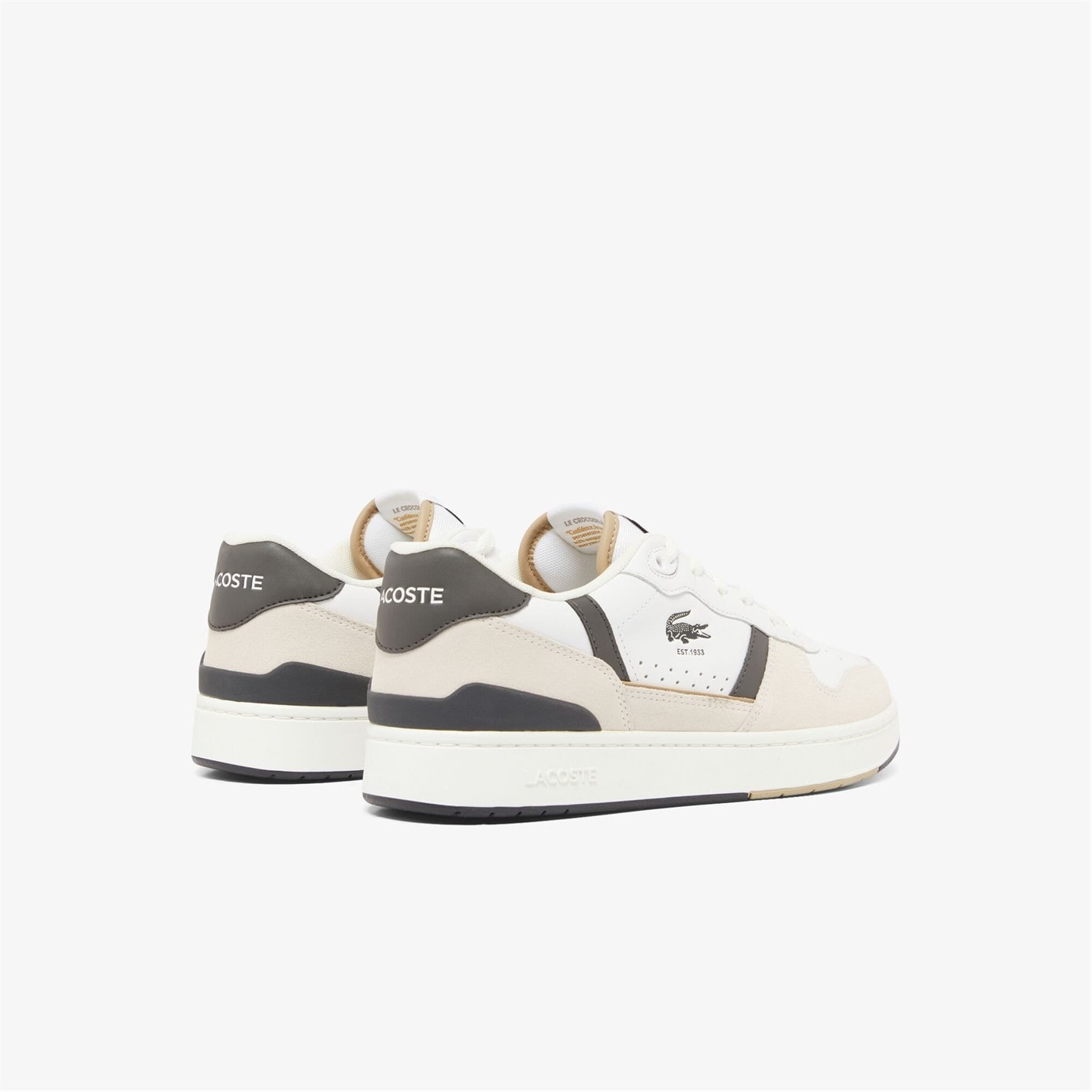 Tenisky Lacoste White Green 9267019 T-Clip Set Leather Court Trainers - 3