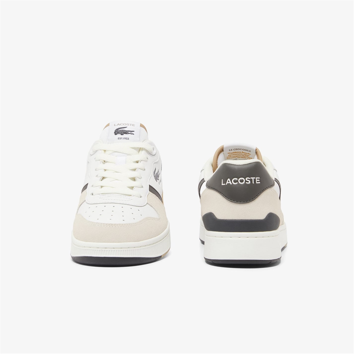 Tenisky Lacoste White Green 9267019 T-Clip Set Leather Court Trainers - 5