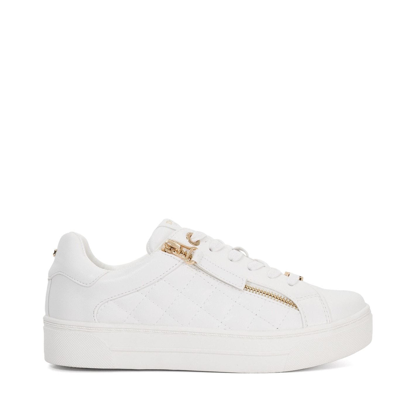 Tenisky Dune London White 7426359 Eisel Quilted Flatform Lace Up Trainers - 1