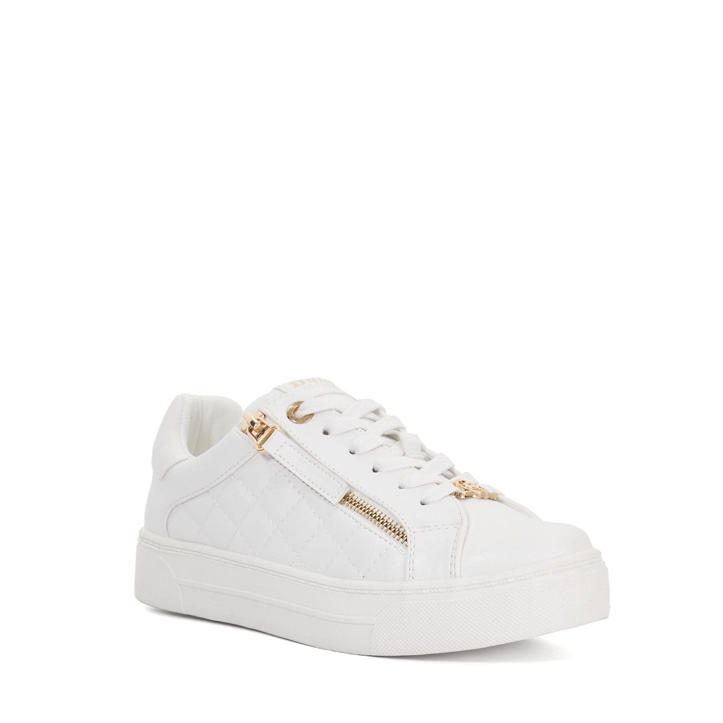 Tenisky Dune London White 7426359 Eisel Quilted Flatform Lace Up Trainers - 2