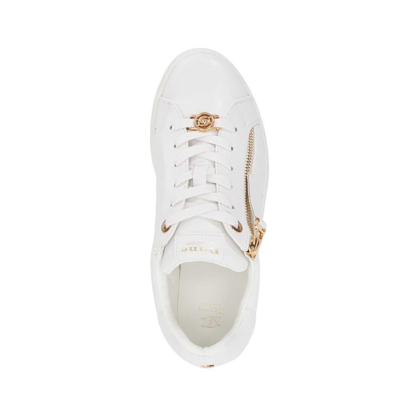 Tenisky Dune London White 7426359 Eisel Quilted Flatform Lace Up Trainers - 4
