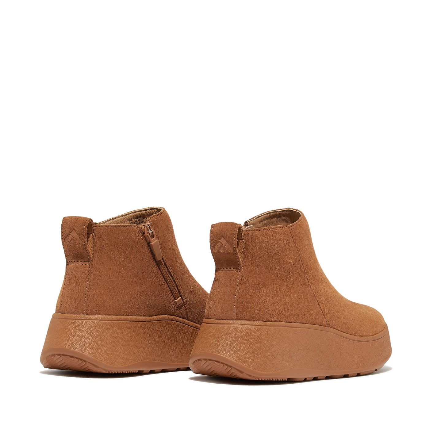 Boty Fitflop Tan 8933572 F-Mode Suede Flatform Zip Ankle Boots - 3