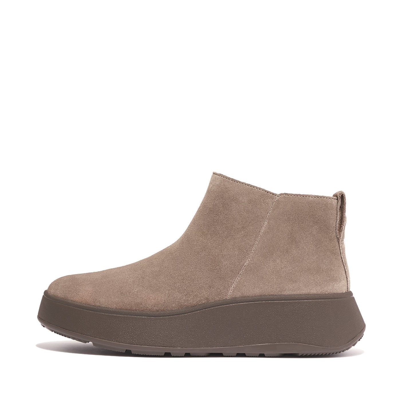 Boty Fitflop Grey 2581438 F-Mode Suede Flatform Zip Ankle Boots - 1