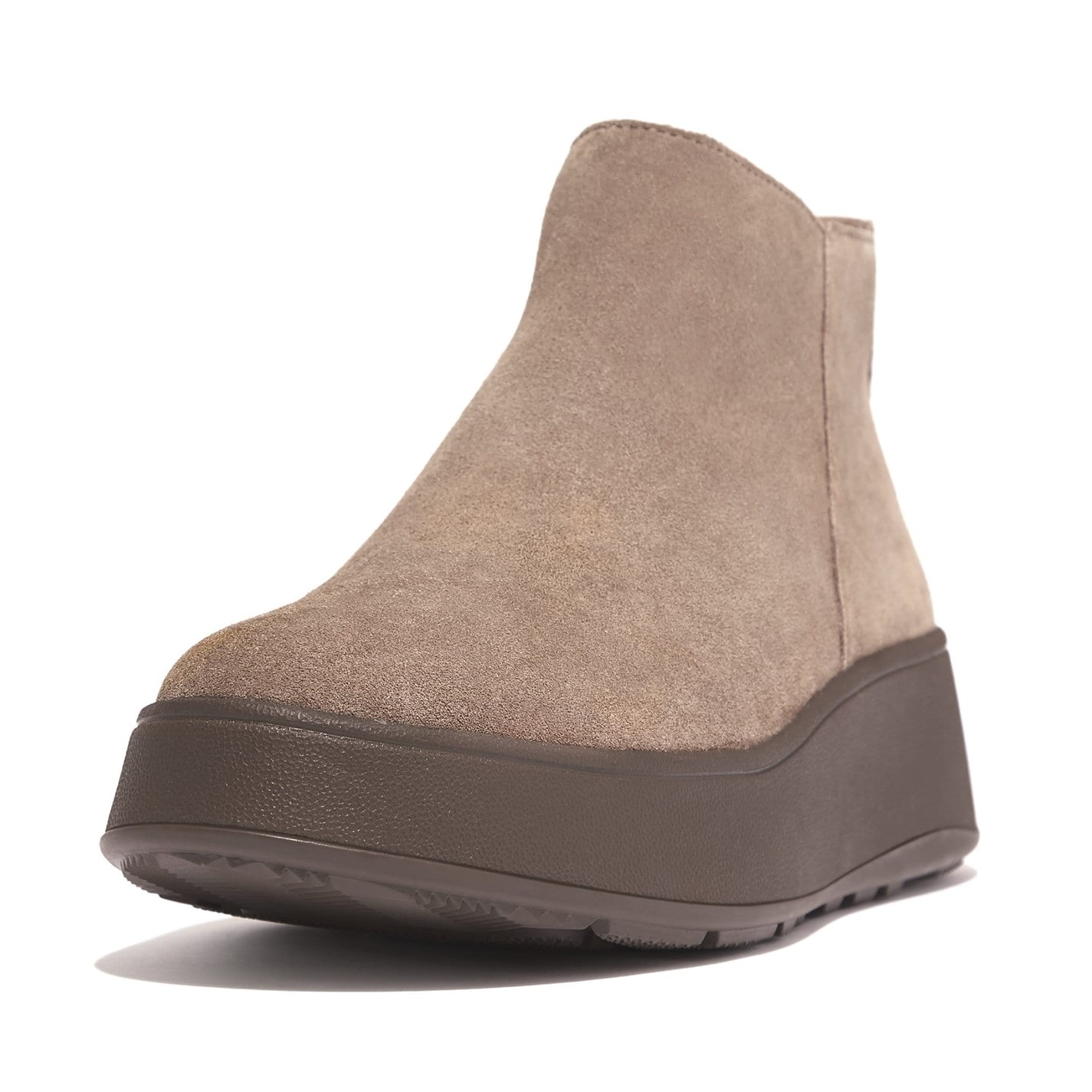 Boty Fitflop Grey 2581438 F-Mode Suede Flatform Zip Ankle Boots - 2