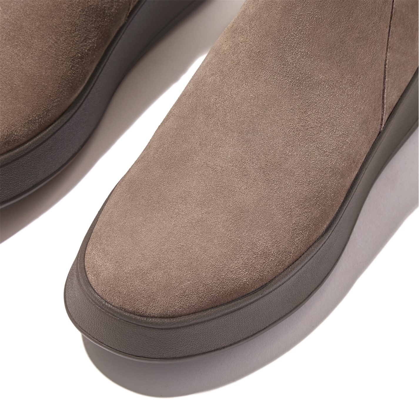 Boty Fitflop Grey 2581438 F-Mode Suede Flatform Zip Ankle Boots - 5