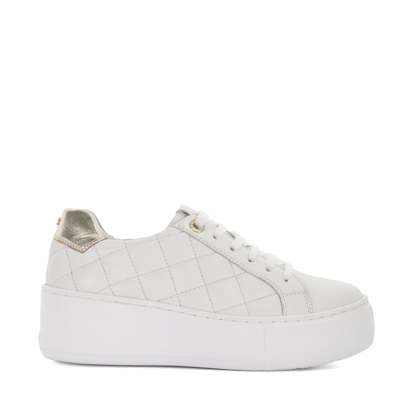 Tenisky Dune London White 548022 Elizas Quilted Wedge Heel Trainers - 1