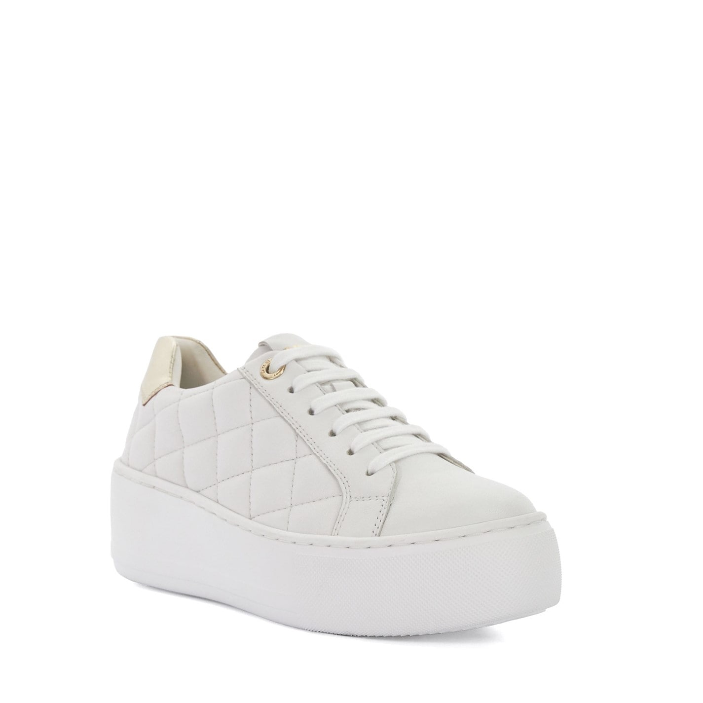 Tenisky Dune London White 548022 Elizas Quilted Wedge Heel Trainers - 2