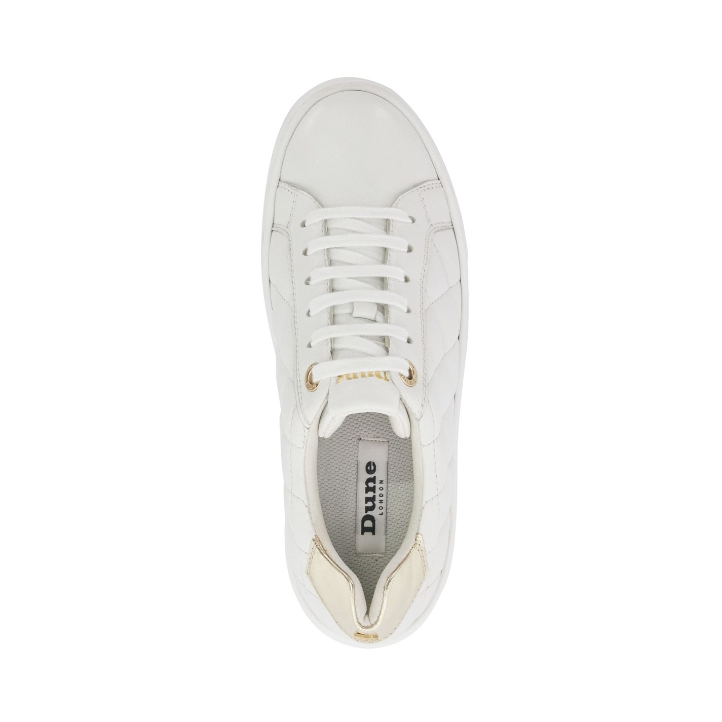 Tenisky Dune London White 548022 Elizas Quilted Wedge Heel Trainers - 4