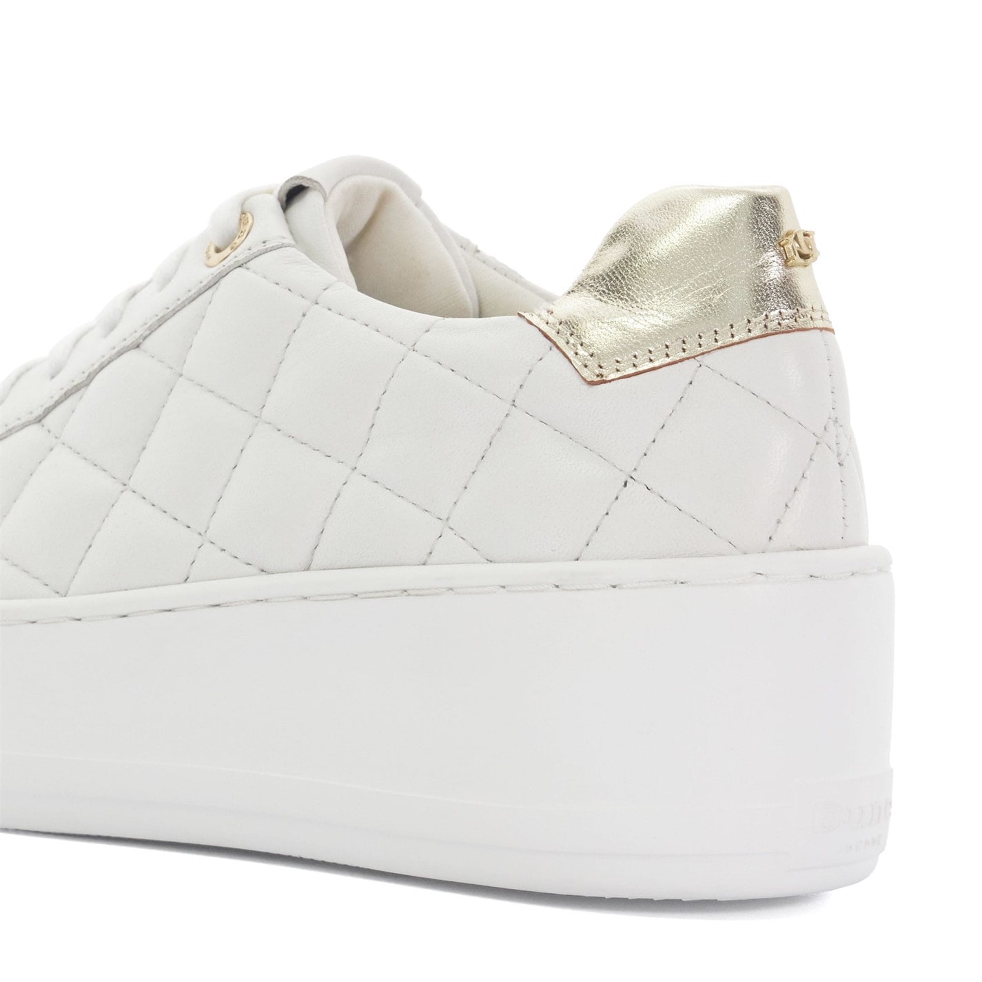 Tenisky Dune London White 548022 Elizas Quilted Wedge Heel Trainers - 5
