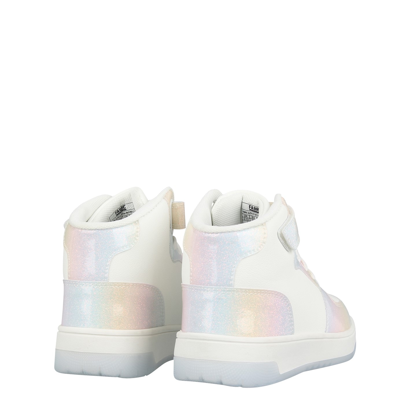 Tenisky Fabric White 132704 Kids' Glitr High-Top Trainers - 4