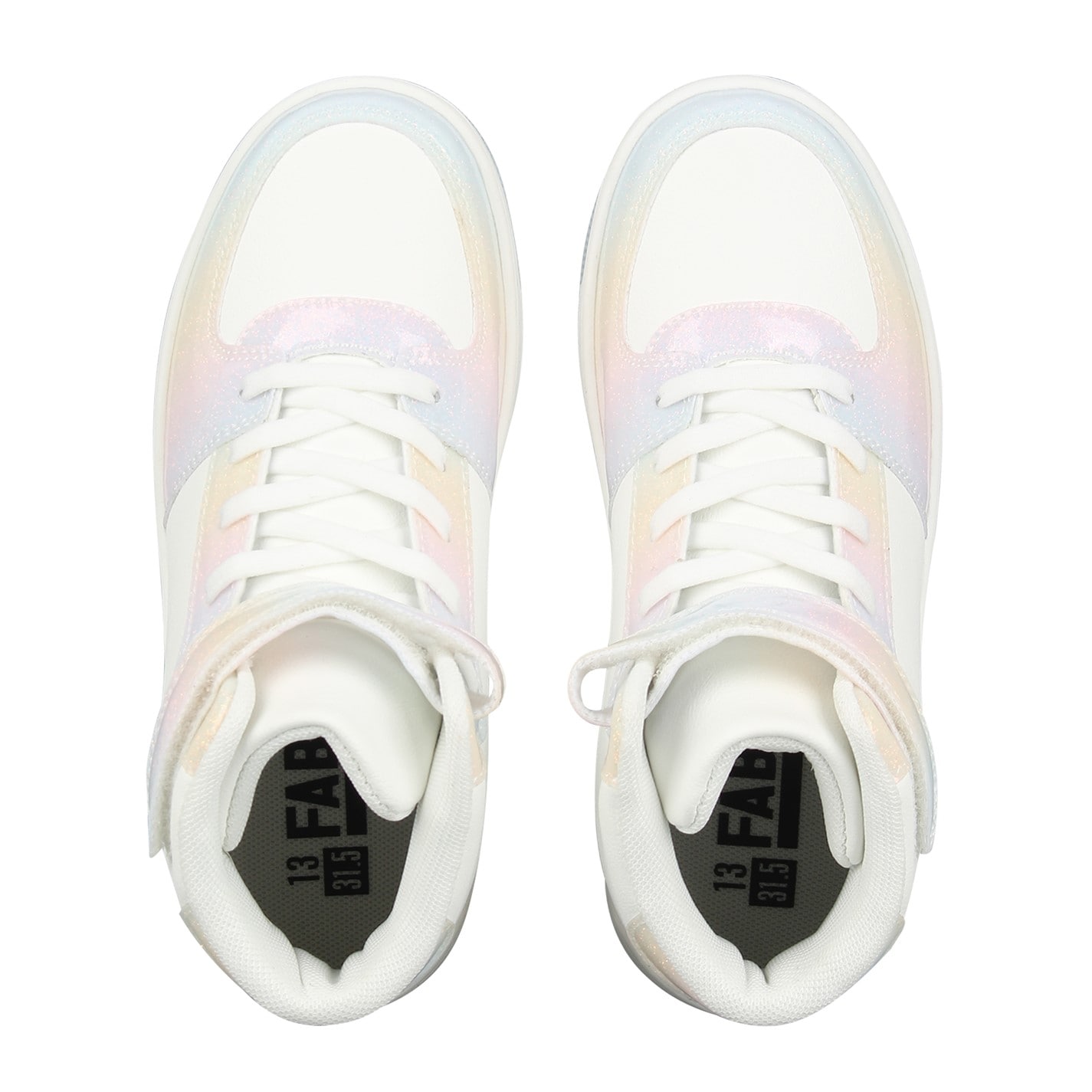 Tenisky Fabric White 132704 Kids' Glitr High-Top Trainers - 5