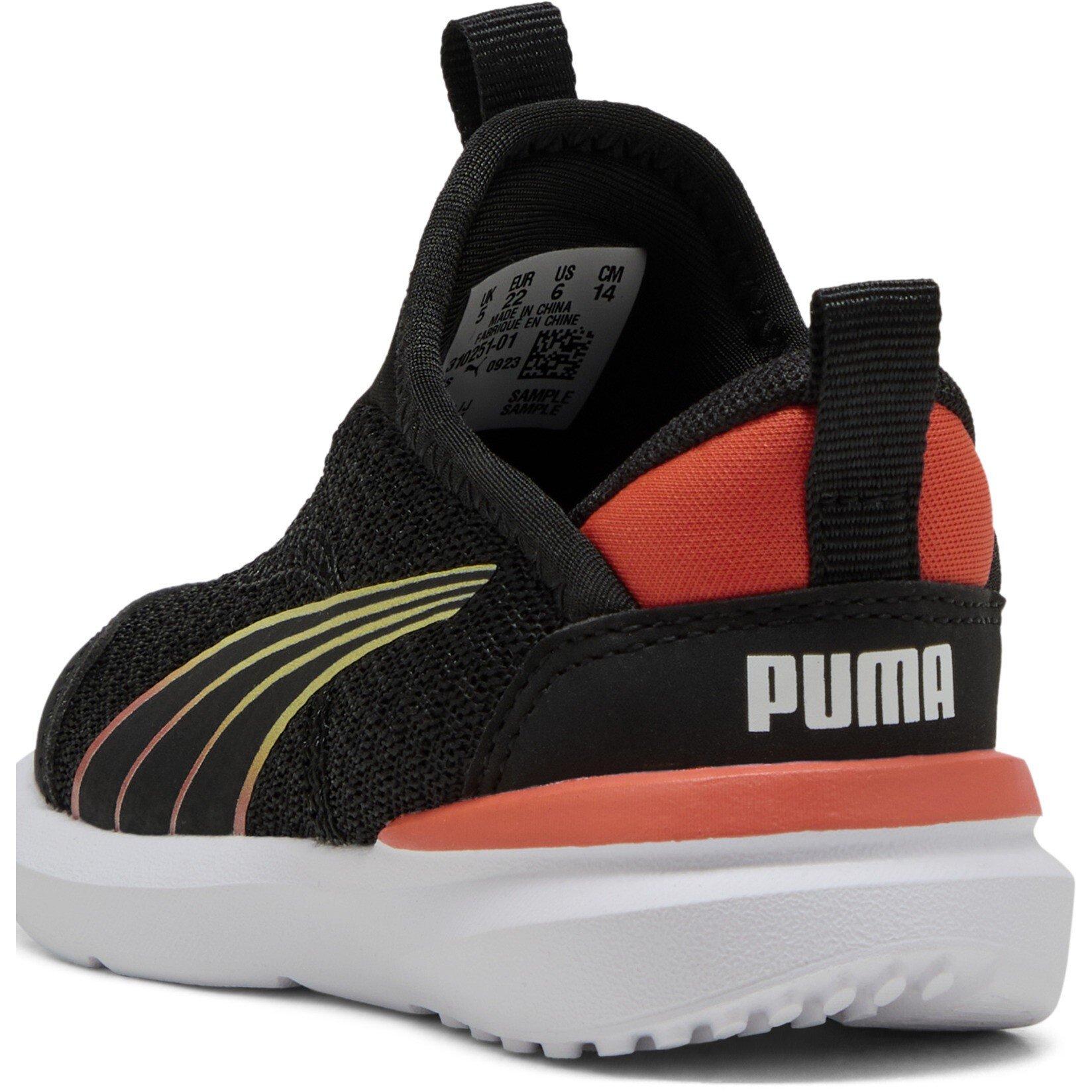 Boty Puma Black-Redmazing 2991238 Unisex Kids' Kruz Sliptech Casual Low-Top Trainers - 4