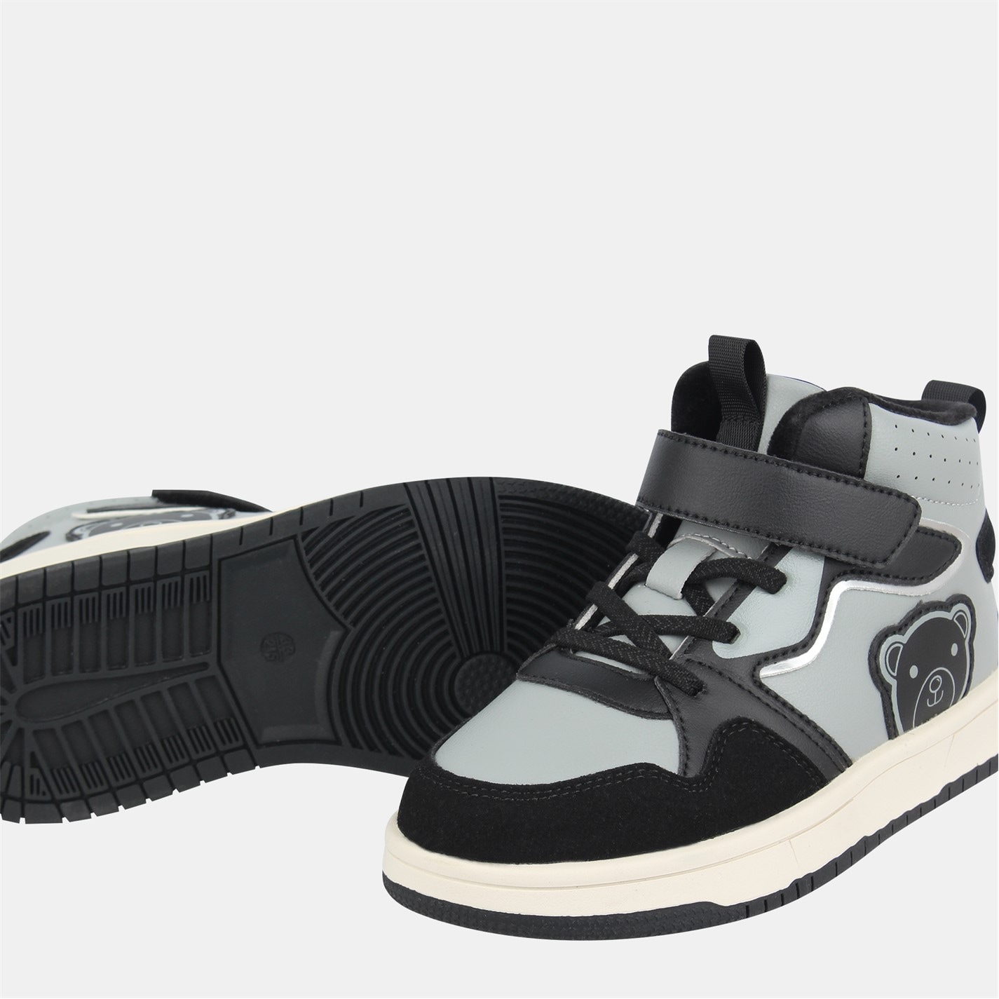 Tenisky Fabric Black 2144324 Kids' Bear Hook and Loop High-Top Trainers - 3