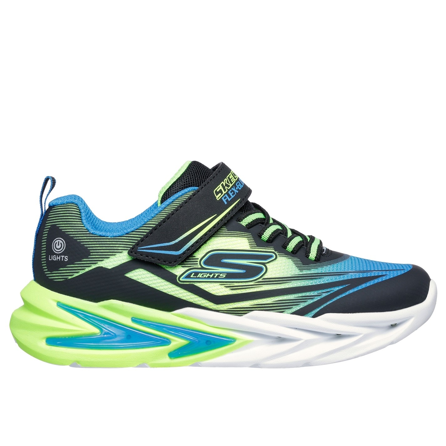 Tenisky Skechers Black 9910970 Lighted Gore & Strap Sneaker W Mids Light Up Trainers Boys - 1