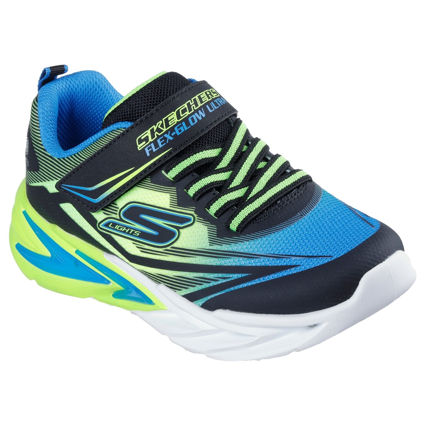 Tenisky Skechers Black 9910970 Lighted Gore & Strap Sneaker W Mids Light Up Trainers Boys - 3